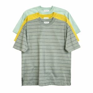 Paolo Valenzi Italy 100% Cotton Crew Neck T-Shirt Bundle 3 Size M Green Yellow